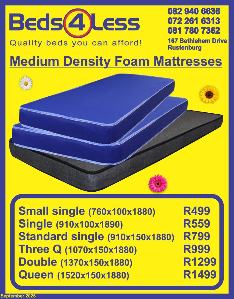 Beds4Less catalogue - Medium Density Foam Mattresses